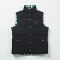 SIERRA DESIGNS 60/40 Cloth Reversible Down Vest, Size Small, Black and Green Check