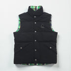 SIERRA DESIGNS 60/40 Cloth Reversible Down Vest, Size Small, Black and Green Check