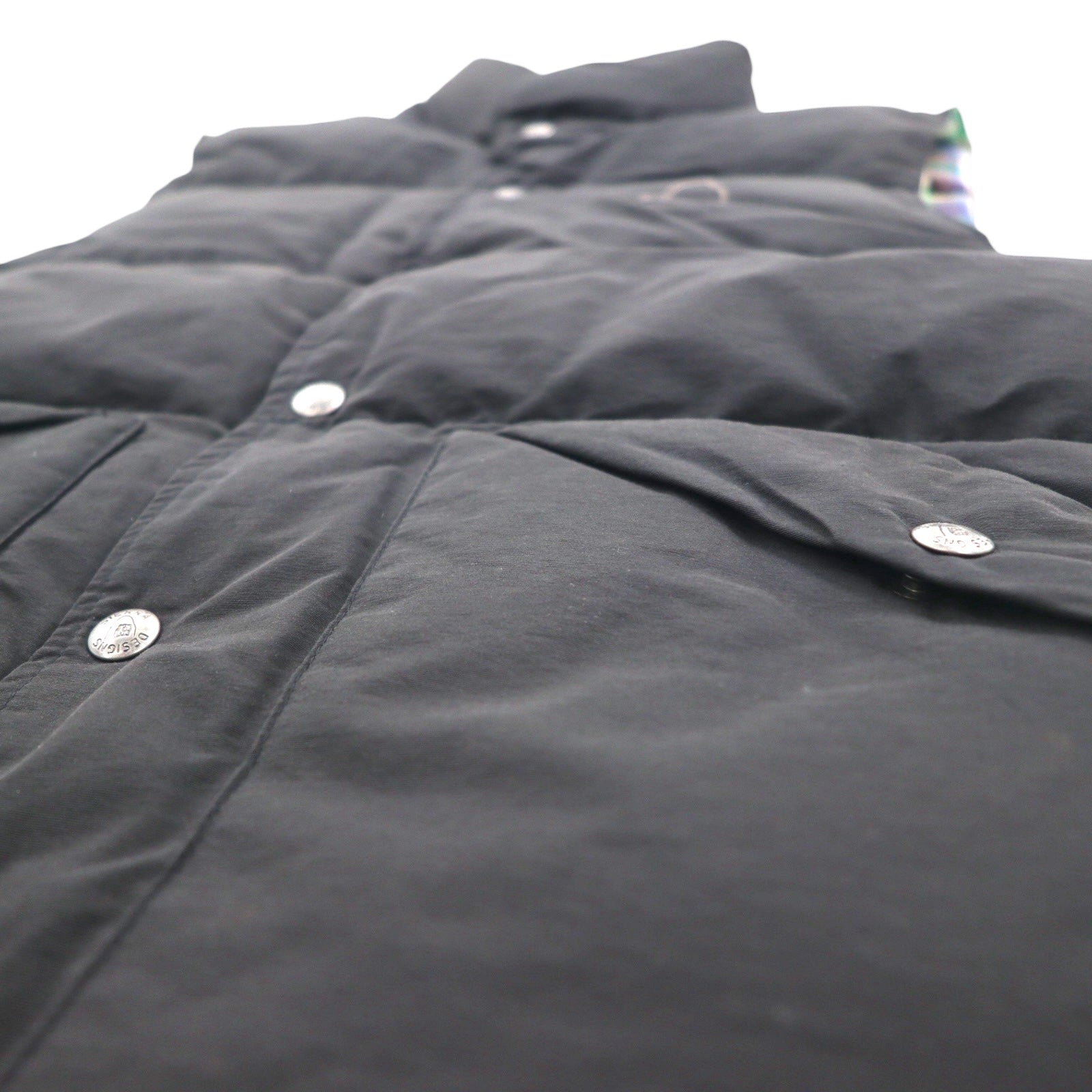 SIERRA DESIGNS 60/40 Cloth Reversible Down Vest, Size Small, Black and Green Check