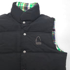 SIERRA DESIGNS 60/40 Cloth Reversible Down Vest, Size Small, Black and Green Check