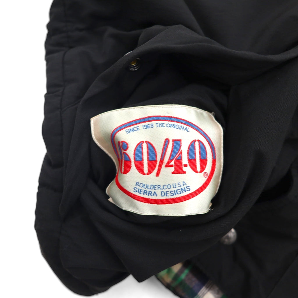 SIERRA DESIGNS 60/40 Cloth Reversible Down Vest, Size Small, Black and Green Check