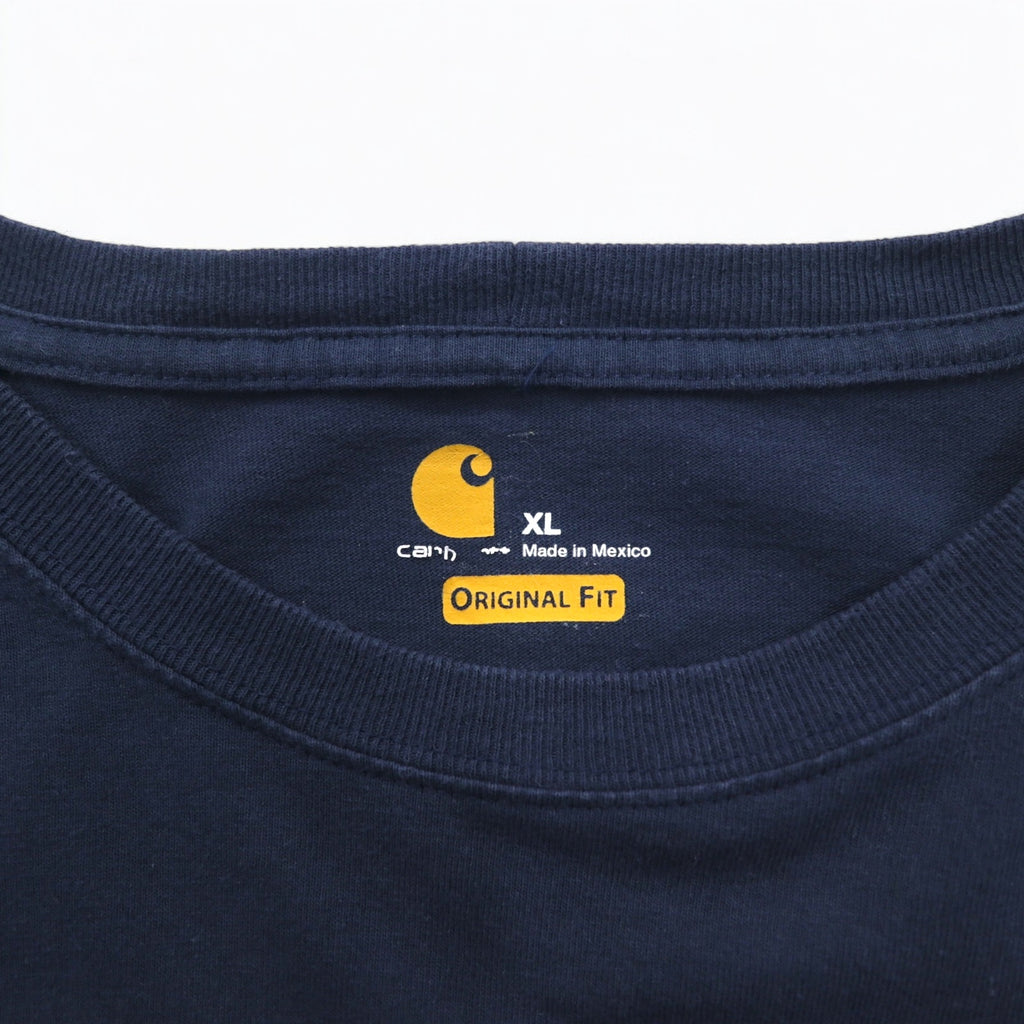Carhartt ロングスリーブ ポケット Tシャツ ロンT XL ネイビー ORIGINAL FIT K126 メキシコ製
