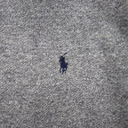 Polo by Ralph Lauren 90s Bicolor Half Button Hoodie M Gray Orange Fleece Lining Small Pony Embroidery