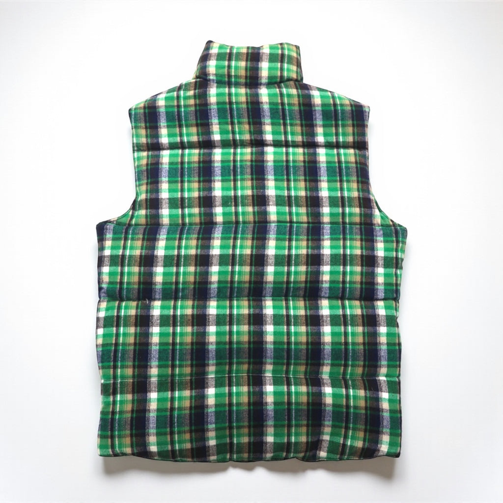 SIERRA DESIGNS 60/40 Cloth Reversible Down Vest, Size Small, Black and Green Check