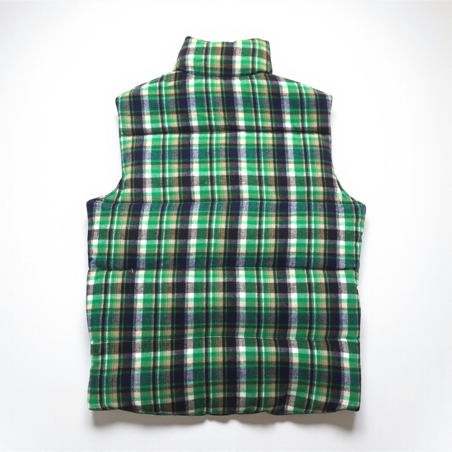 SIERRA DESIGNS 60/40 Cloth Reversible Down Vest, Size Small, Black and Green Check