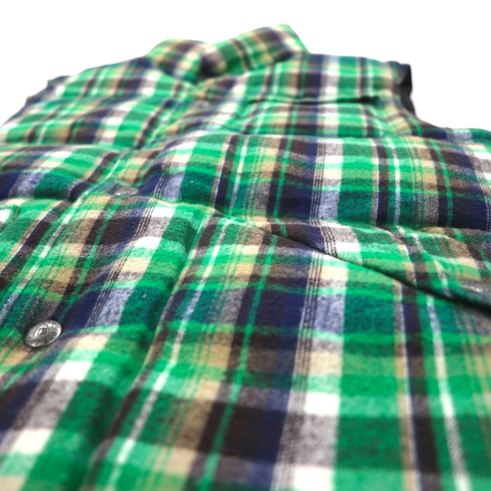 SIERRA DESIGNS 60/40 Cloth Reversible Down Vest, Size Small, Black and Green Check