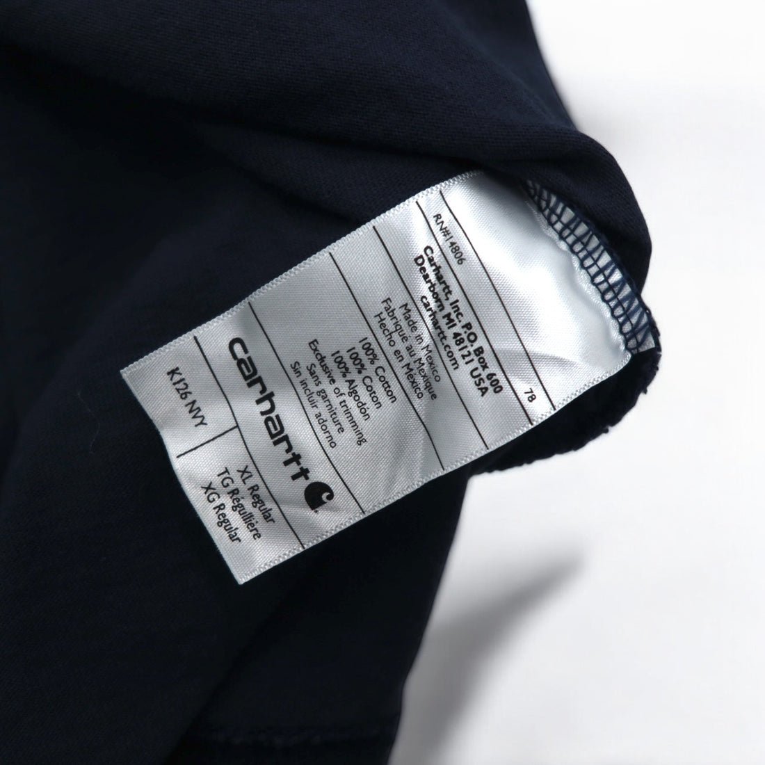Carhartt ロングスリーブ ポケット Tシャツ ロンT XL ネイビー ORIGINAL FIT K126 メキシコ製