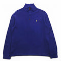 POLO RALPH LAUREN Half-Zip Sweatshirt M Blue Cotton Small Pony Embroidery