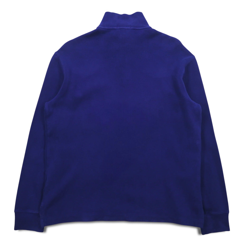 POLO RALPH LAUREN Half-Zip Sweatshirt M Blue Cotton Small Pony Embroidery