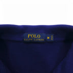 POLO RALPH LAUREN Half-Zip Sweatshirt M Blue Cotton Small Pony Embroidery