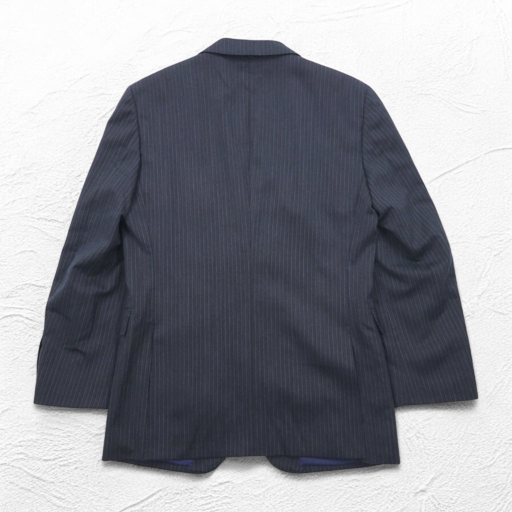 BURBERRY BLACK LABEL 2B Tailored Jacket Suit S Gray Striped Wool D1H31-608-07