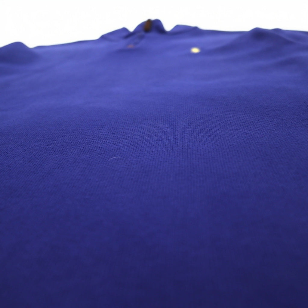 POLO RALPH LAUREN Half-Zip Sweatshirt M Blue Cotton Small Pony Embroidery