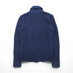 TOMMY HILFIGER ショールカラー ワッフル ニット カーディガン M ネイビー ローゲージ パッチポケット
