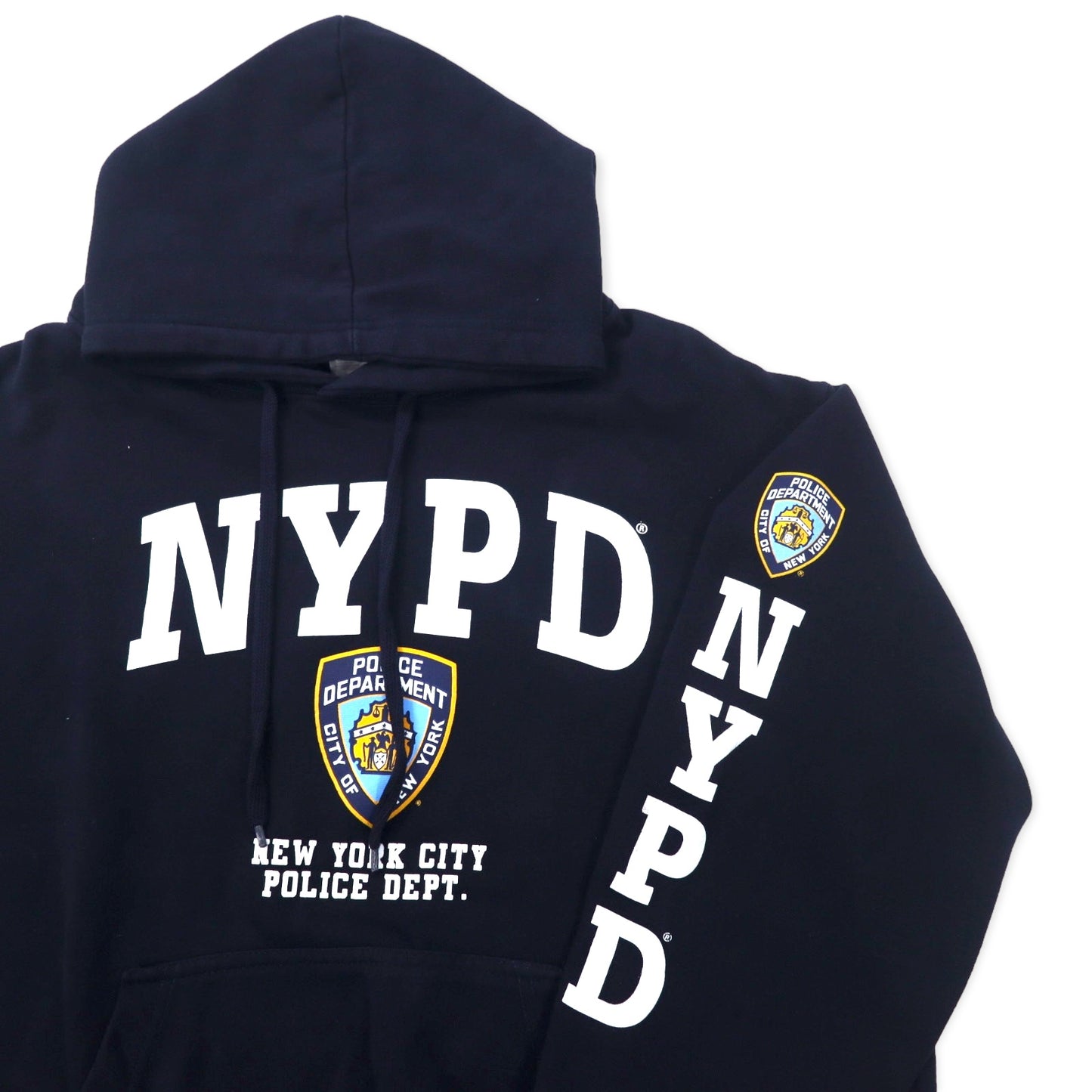 NYPD ニューヨーク市警 プルオーバーパーカー XL ネイビー コットン パキ綿 New York City Police Department 裏起毛