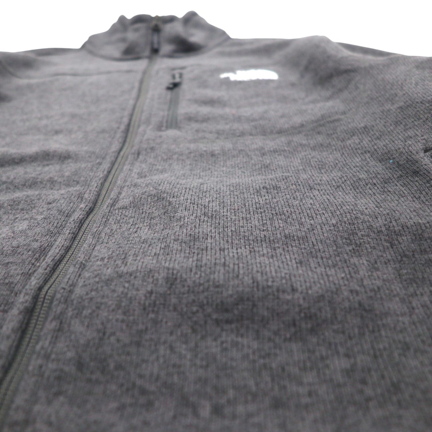THE NORTH FACE Full-Zip Fleece Jacket, Size L, Gray, Stand Collar, High Neck