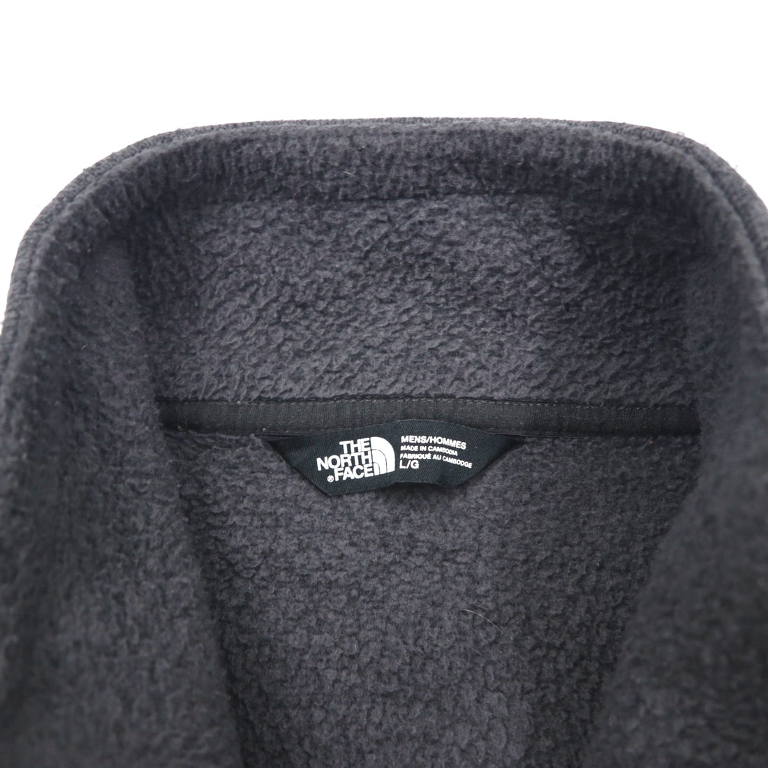 THE NORTH FACE Full-Zip Fleece Jacket, Size L, Gray, Stand Collar, High Neck