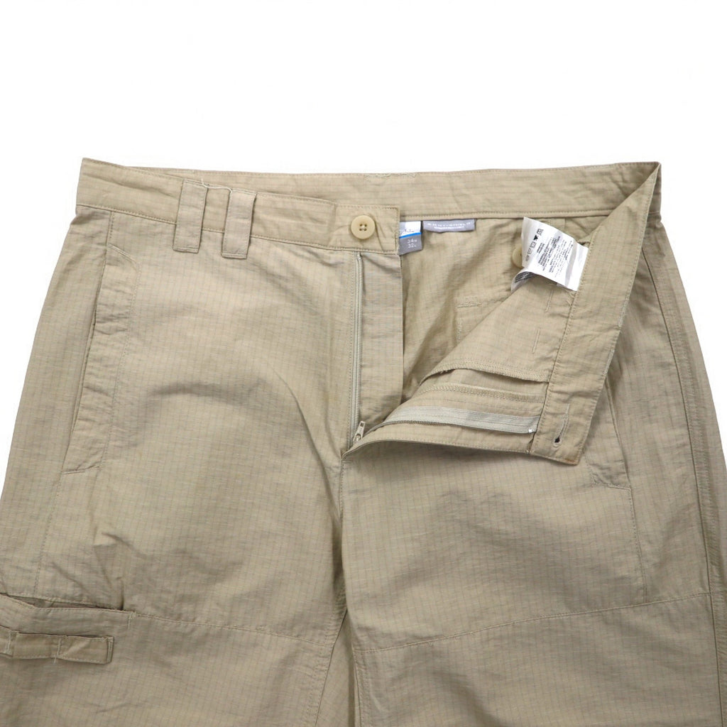 Columbia PFG Ripstop Fishing Pants L Beige OMNI-SHIELD Water Repellent FQ1041