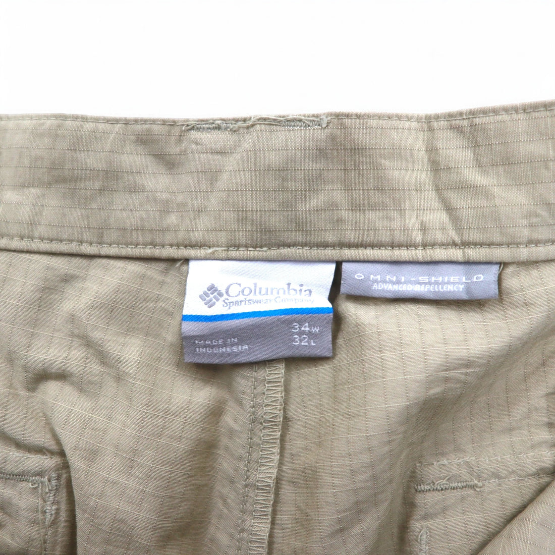 Columbia PFG Ripstop Fishing Pants L Beige OMNI-SHIELD Water Repellent FQ1041