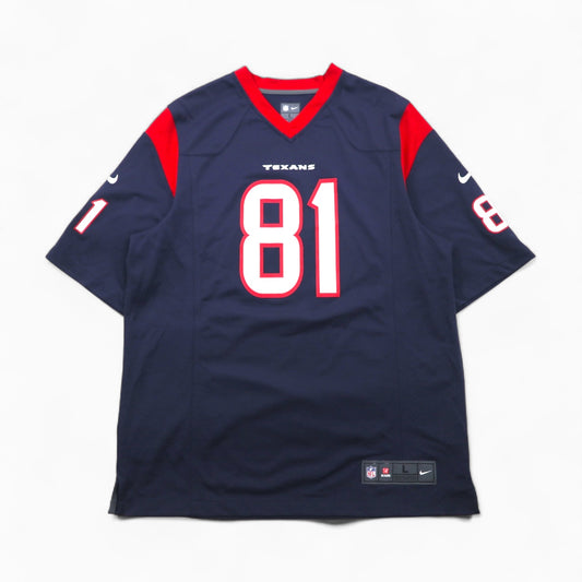 NIKE ゲームシャツ L ネイビー ポリエステル NFL Texans ナンバリング NFL Players ON FIELD
