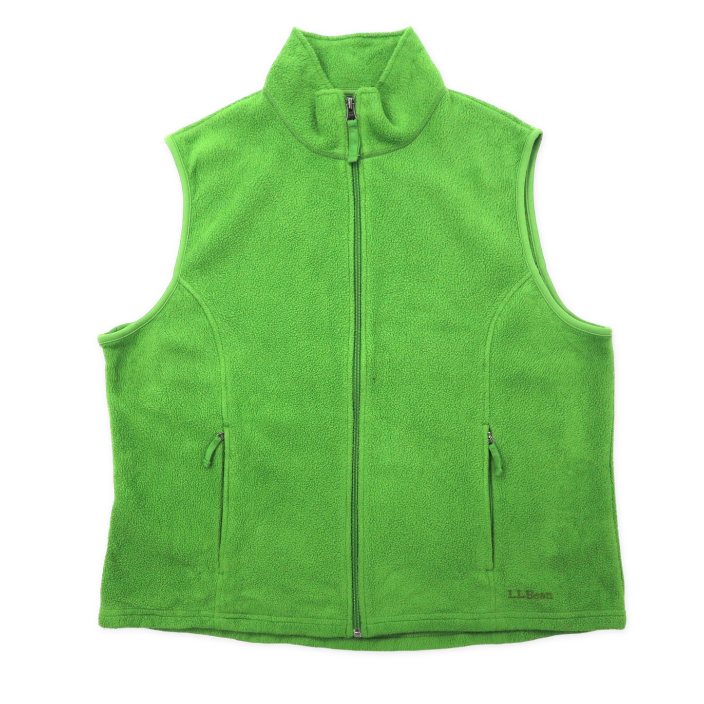 L.L.Bean Full Zip Fleece Vest XL Green Polyester Polartec