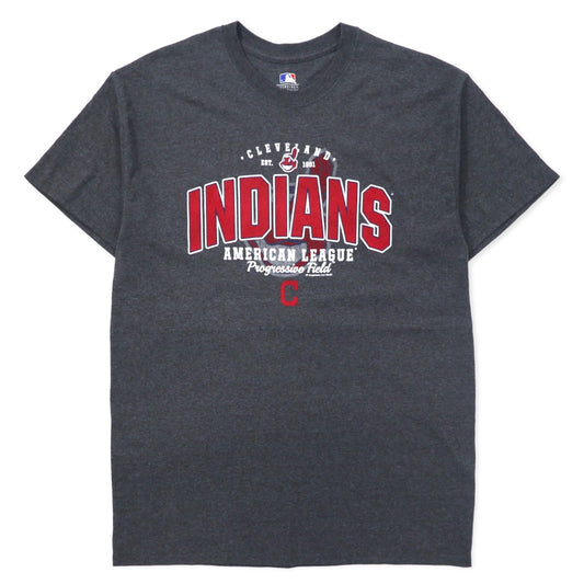 日本然リトテ-古着オンライン-MLB GENUINE MERCHANDISE プリント Tシャツ L グレー コットン INDIANS ホンジュラス製-MLB GENUINE MERCHANDISE Print T-Shirt L Gray Cotton INDIANS Honduras Made