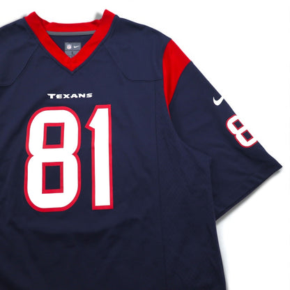 Nike Game Shirt, Navy, Size L, Polyester, NFL Texans Numbering, NFL Players On Field