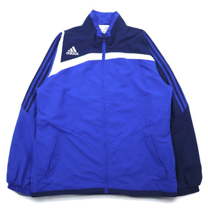 adidas ナイロンジャケット トラックジャケット ジャージ 3XL ブルー ネイビー 3ストライプ
