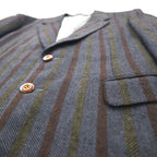 90s Italy Vintage Blazer 2B ツイード テーラードジャケット ブレザー M ストライプ MARIO CAPRA LONDON CORNER 90年代 イタリア製
