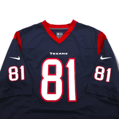 Nike Game Shirt, Navy, Size L, Polyester, NFL Texans Numbering, NFL Players On Field