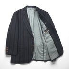 90s Italy Vintage Blazer 2B ツイード テーラードジャケット ブレザー M ストライプ MARIO CAPRA LONDON CORNER 90年代 イタリア製