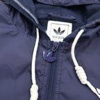 adidas 90s Half-Zip Anorak Parka XL Navy Nylon Mesh Liner 3-Stripes Trefoil Logo