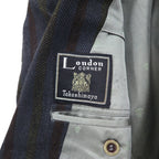 90s Italy Vintage Blazer 2B ツイード テーラードジャケット ブレザー M ストライプ MARIO CAPRA LONDON CORNER 90年代 イタリア製