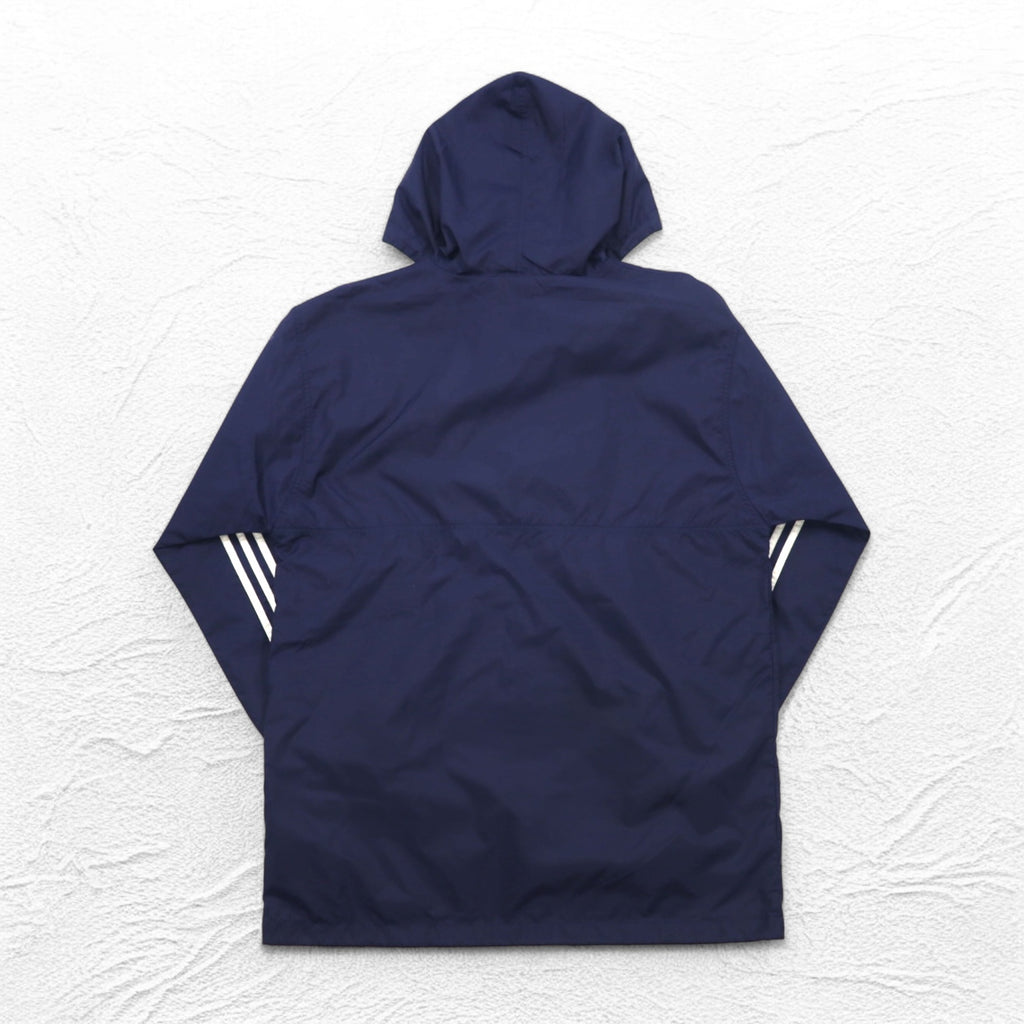 adidas 90s Half-Zip Anorak Parka XL Navy Nylon Mesh Liner 3-Stripes Trefoil Logo