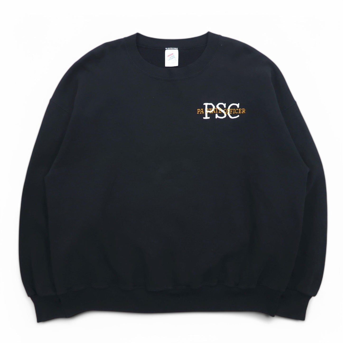 JERZEES USA製 80年代 SUPER SWEATS クルーネック スウェット 2XL ブラック 裏起毛 PSC