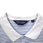 POLO GOLF RALPH LAUREN Striped Polo Shirt XL White Blue Cotton Small Pony Embroidery Big Size Made in Peru