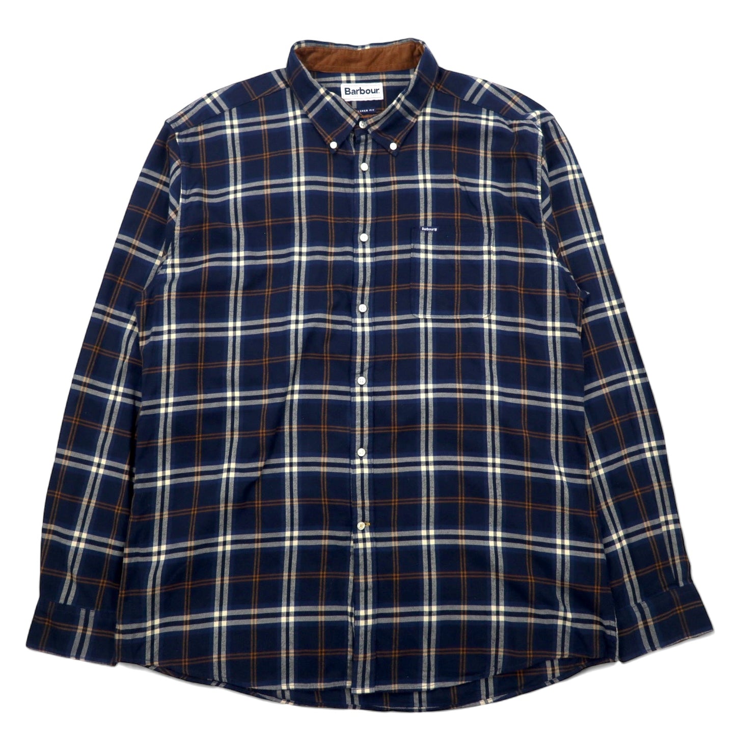 Barbour ボタンダウンシャツ XL ブルー チェック TAILORED FIT テイラードフィット AW22