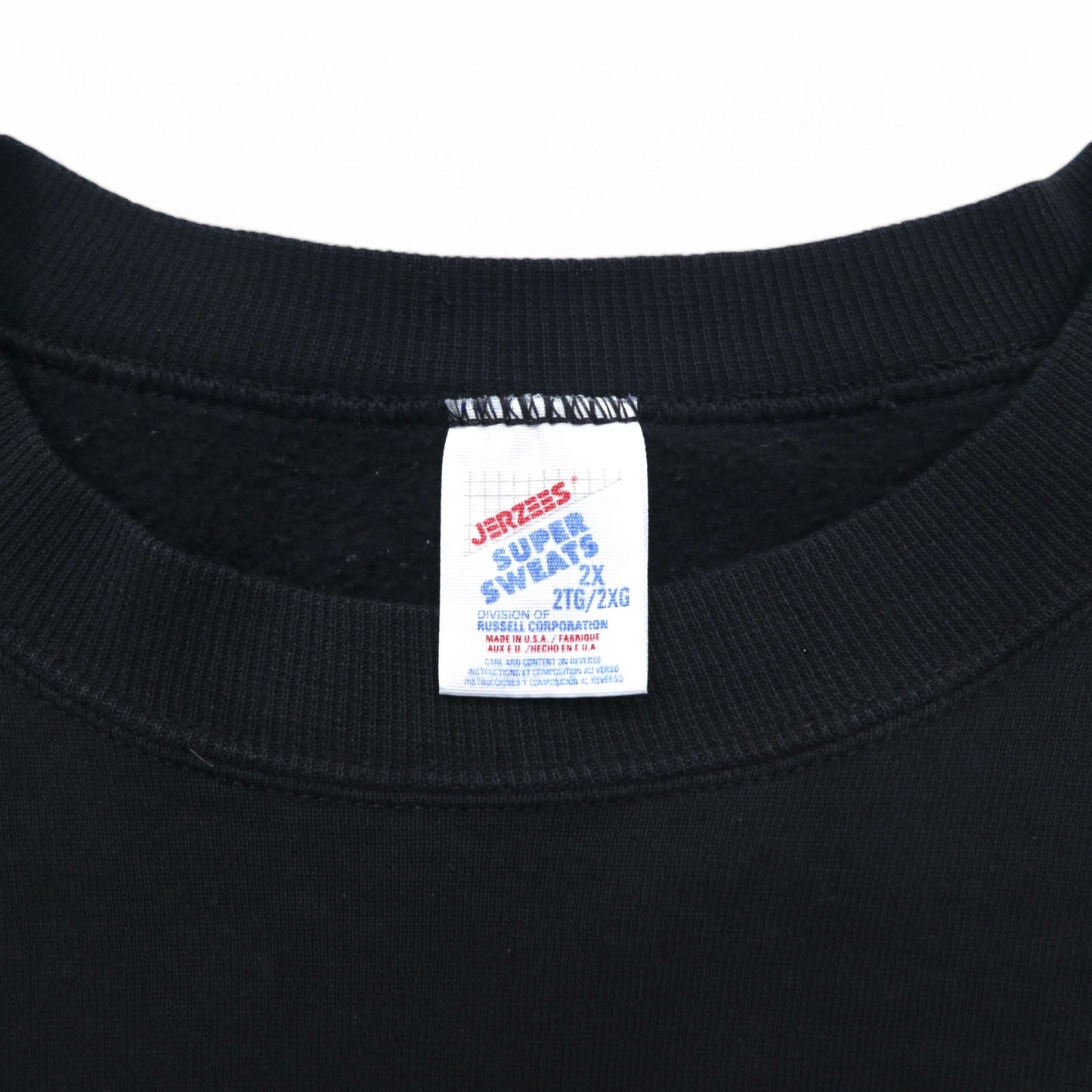 JERZEES USA製 80年代 SUPER SWEATS クルーネック スウェット 2XL ブラック 裏起毛 PSC