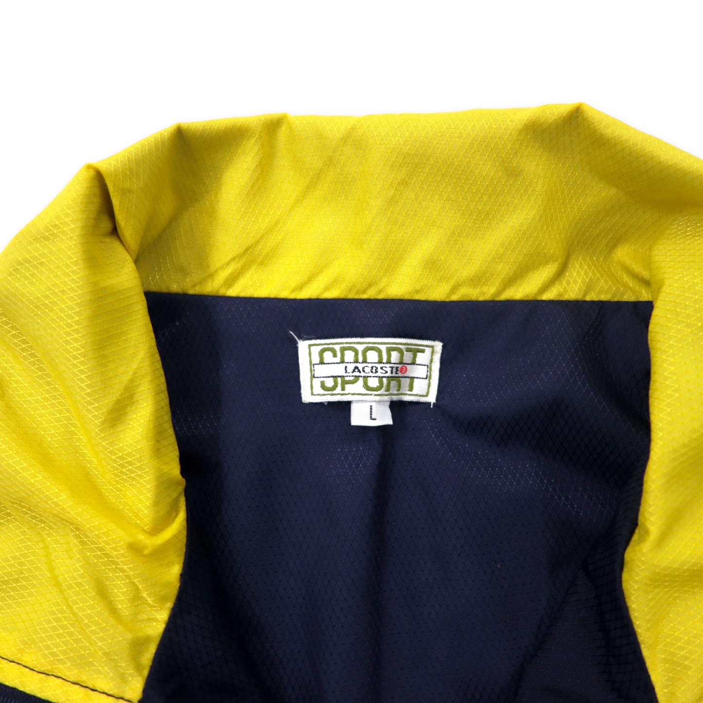 LACOSTE SPORT 90年代 ナイロンジャケット トラックジャケット L ネイビー ポリエステル バックロゴ刺繍 ビッグサイズ