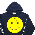 SKOLOCT TSUYOSHI NAKANO Pullover Hoodie M Navy Smiley ART GANG MONEY Print Made in Japan