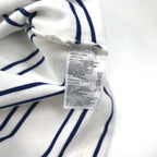 NAUTICA Striped Polo Shirt 3XL White Navy Pique Big Size One Point Logo Embroidery