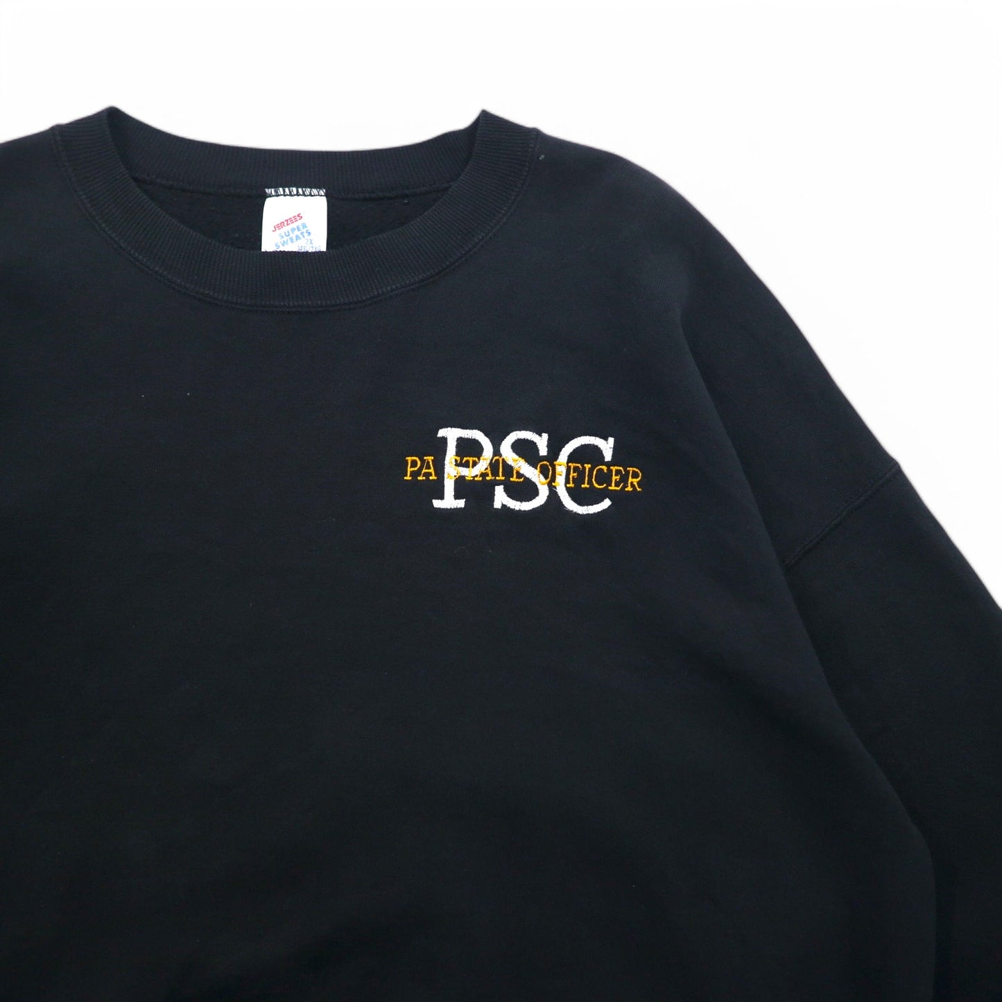 JERZEES USA製 80年代 SUPER SWEATS クルーネック スウェット 2XL ブラック 裏起毛 PSC