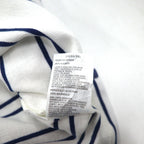 NAUTICA Striped Polo Shirt 3XL White Navy Pique Big Size One Point Logo Embroidery