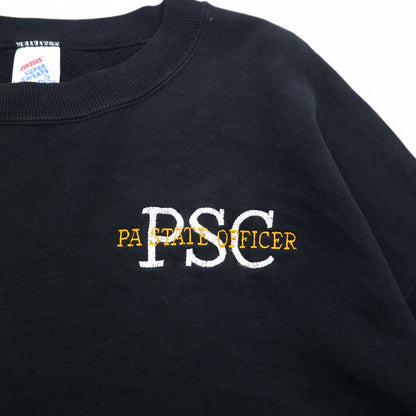 JERZEES USA製 80年代 SUPER SWEATS クルーネック スウェット 2XL ブラック 裏起毛 PSC