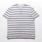 NAUTICA Striped Polo Shirt 3XL White Navy Pique Big Size One Point Logo Embroidery