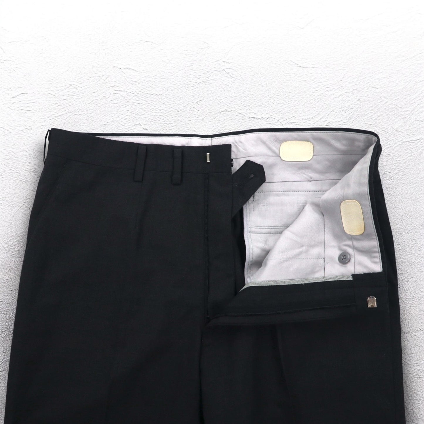 DAKS センタープレス ワイド スラックスパンツ M グレー ウール 日本製