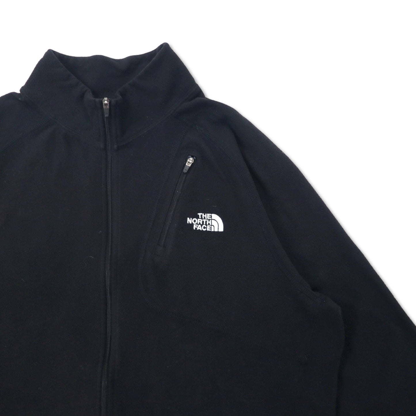 THE NORTH FACE フルジップ フリース L ブラック ポリエステル サムホール フィンガーホール ワンポイントロゴ刺繍
