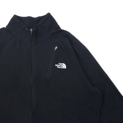 THE NORTH FACE フルジップ フリース L ブラック ポリエステル サムホール フィンガーホール ワンポイントロゴ刺繍