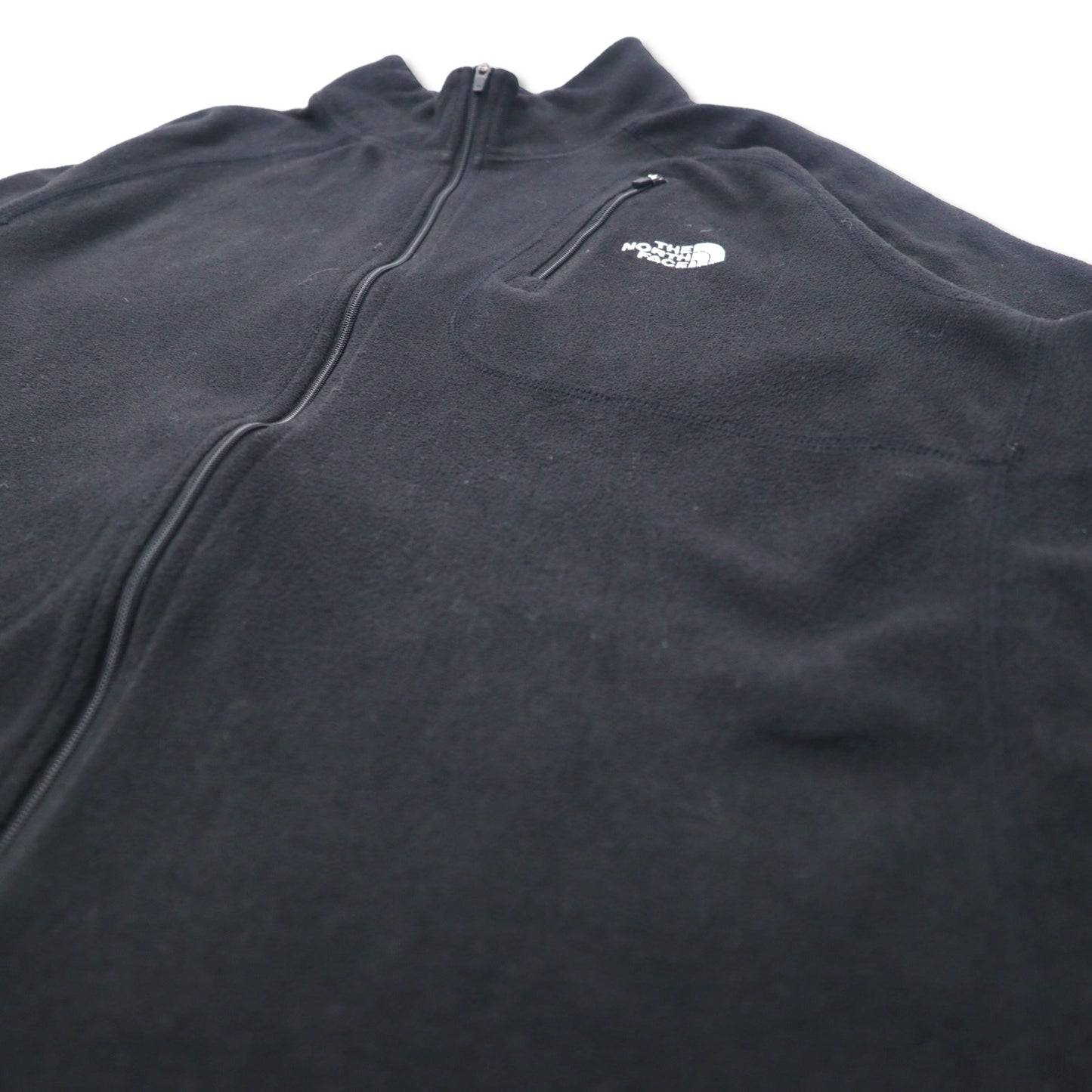 THE NORTH FACE フルジップ フリース L ブラック ポリエステル サムホール フィンガーホール ワンポイントロゴ刺繍