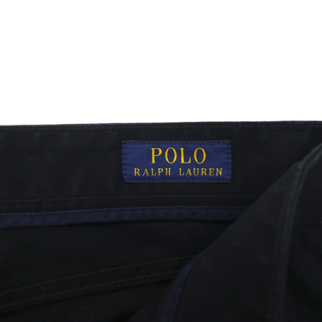 Polo Ralph Lauren チノパンツ ワークパンツ L ブラック コットン TALONジップ レザーパッチ