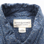 DENIM & SUPPLY RALPH LAUREN ペイズリー ボタンダウンシャツ M ネイビー 総柄 コットン